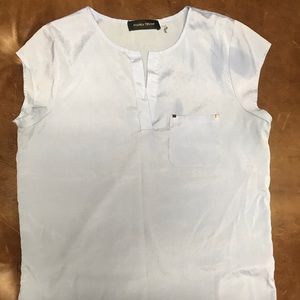 Powder/ baby blue Ivanka Trump blouse small